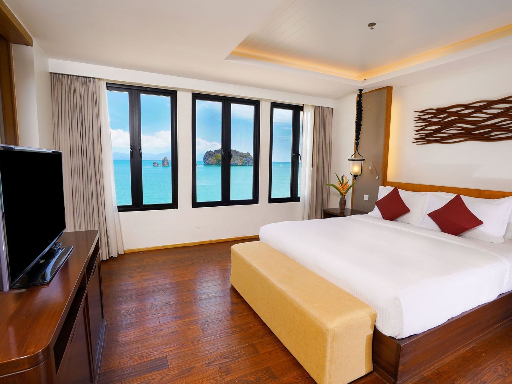 Bed with Sea view, Anjung Suite at Tanjung Rhu Resort Langkawi