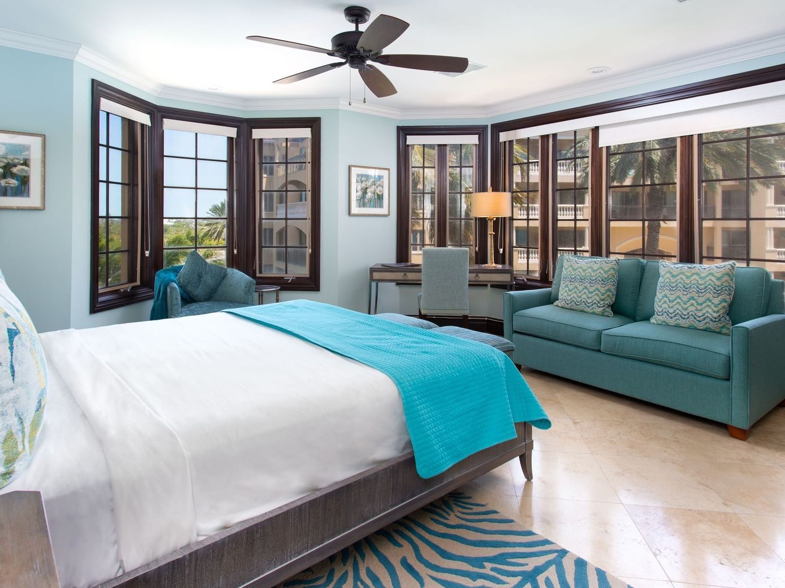 King bed in One Bedroom Ocean view at Somerset On Grace Bay