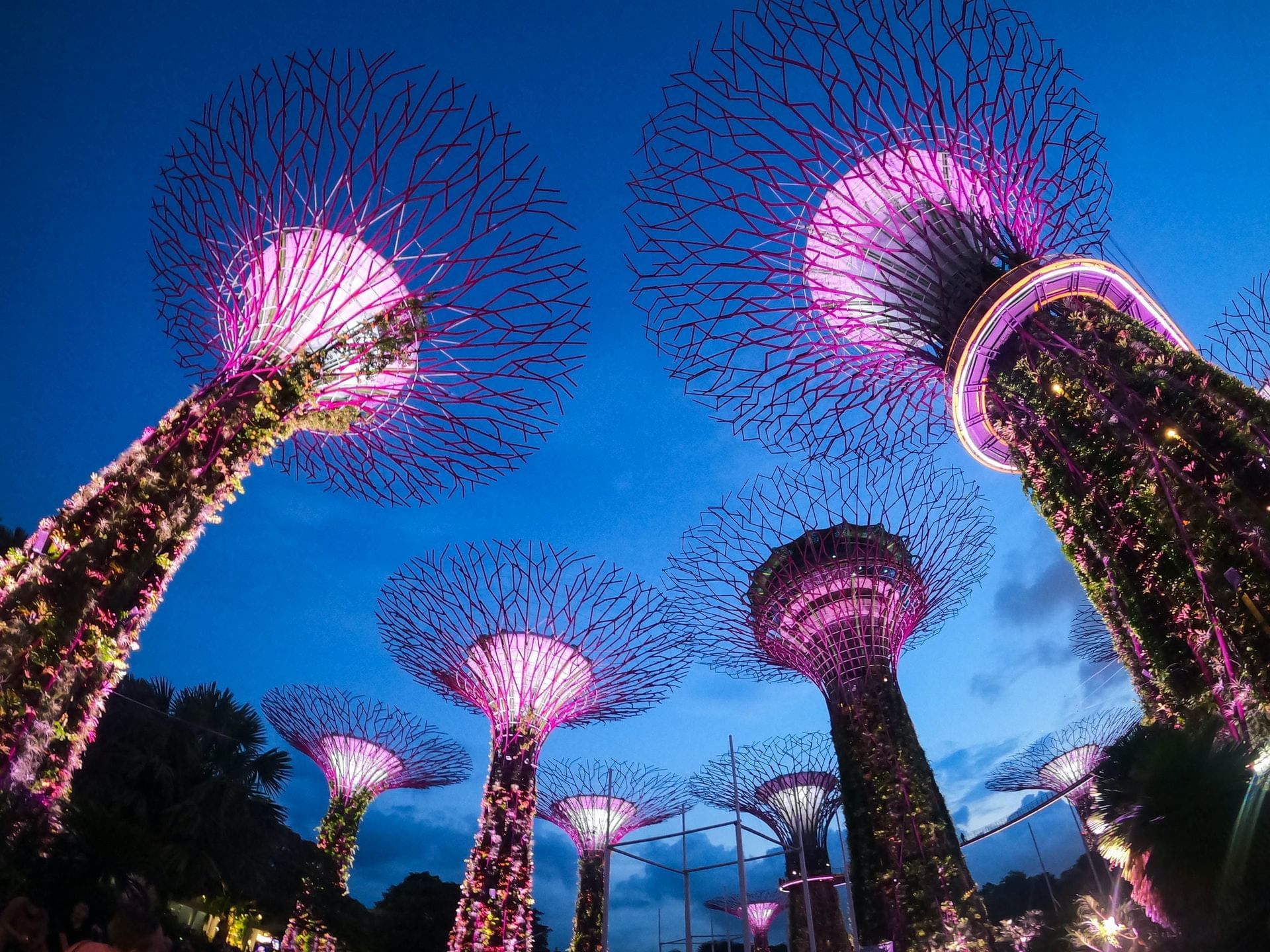 Light towers in Gardens By the Bay near Paradox Singapore