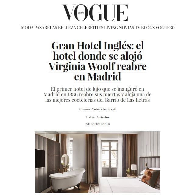 Gran Hotel Inglés en Vogue España