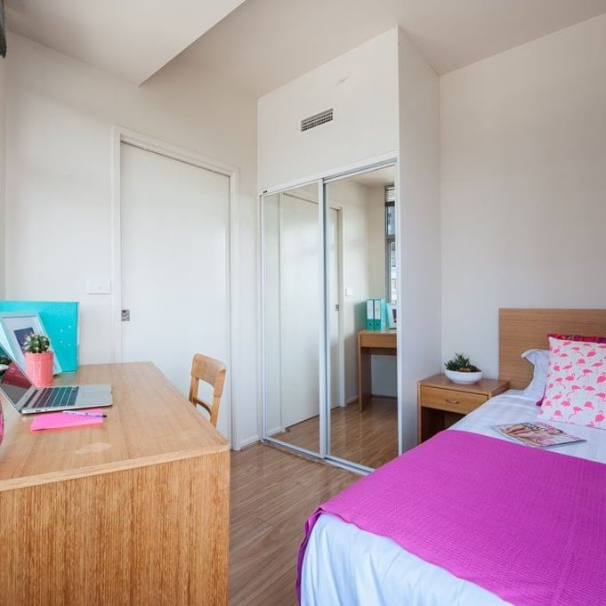 UniLodge 570 Swanston_Bedroom within a 2 bedroom small apartment