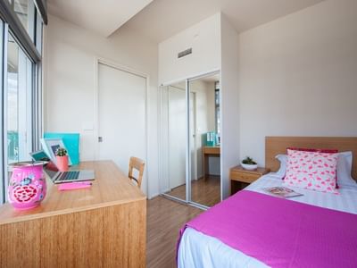 UniLodge 570 Swanston_Bedroom within a 2 bedroom small apartment