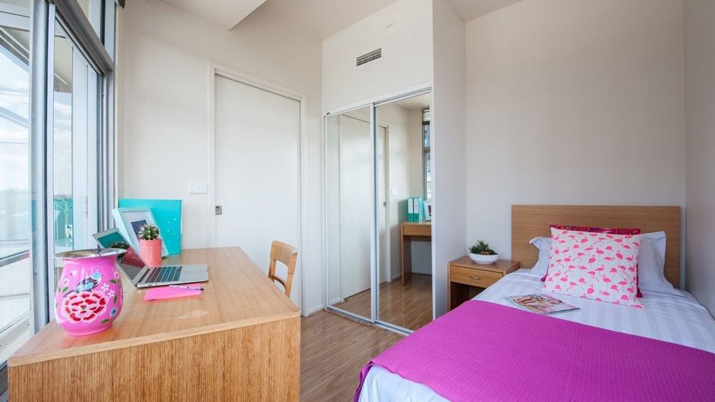 UniLodge 570 Swanston_Bedroom within a 2 bedroom small apartment