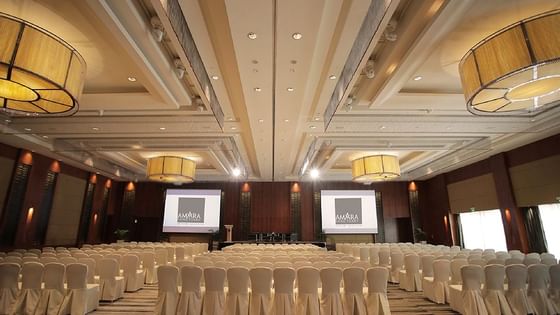 Grand Ballroom Room with classroom setup at Amara Sanctuary