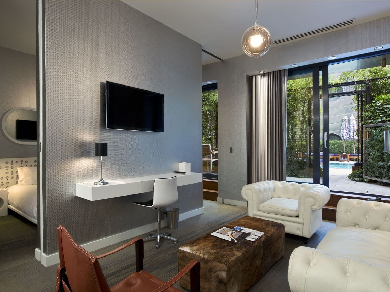 A separate living room in Platinum Suite at Dream Downtown NYC