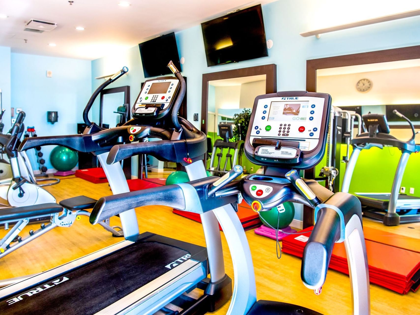 Exercise machines in Fitness Centre at Chateau Vaudreuil