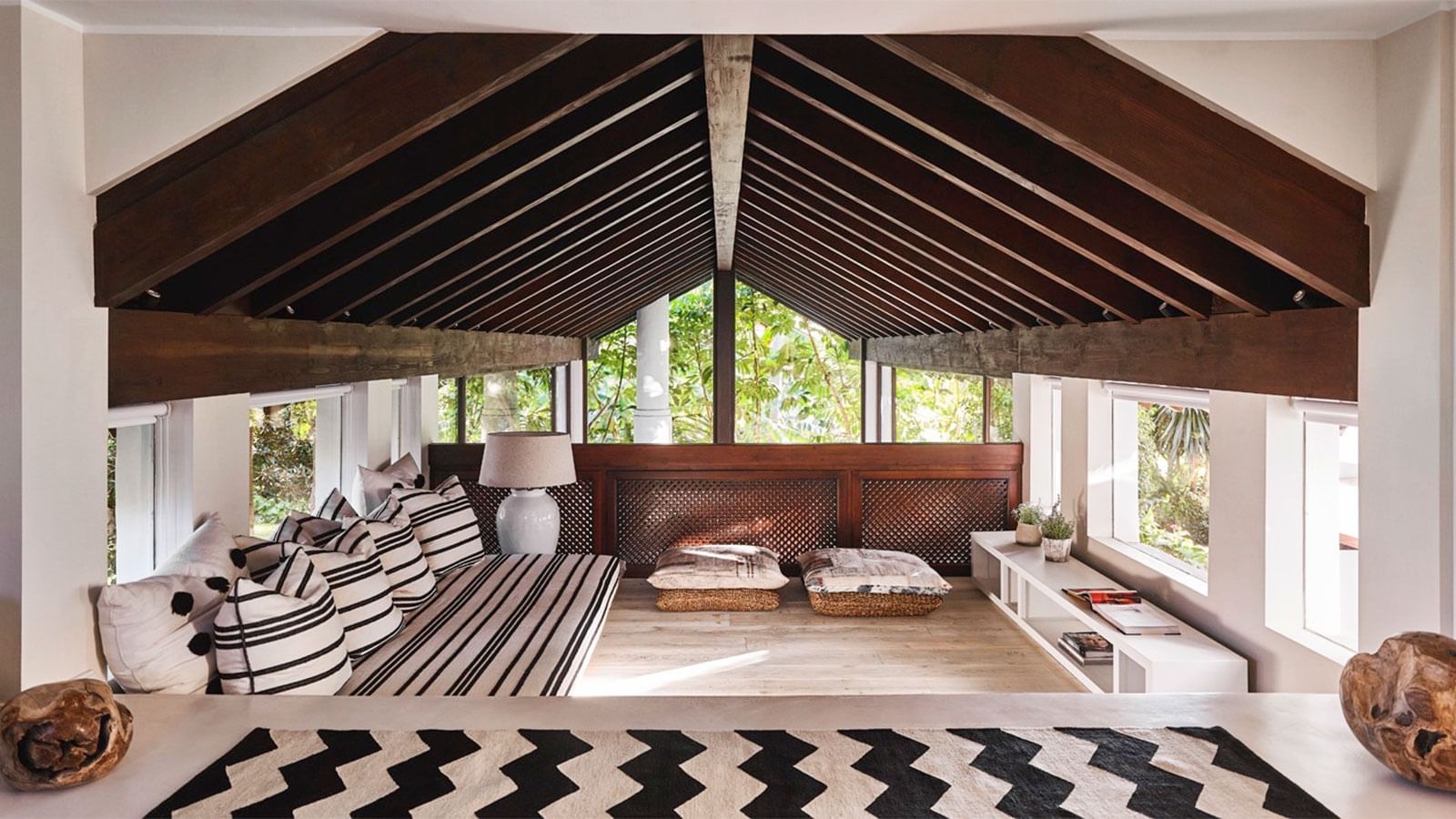 An indoor terrace lounge area in Bel Air at Marbella Club
