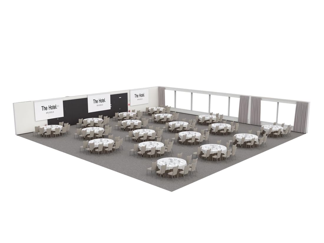 Plan en 3D du Park Ballroom à l'Hôtel Brussels