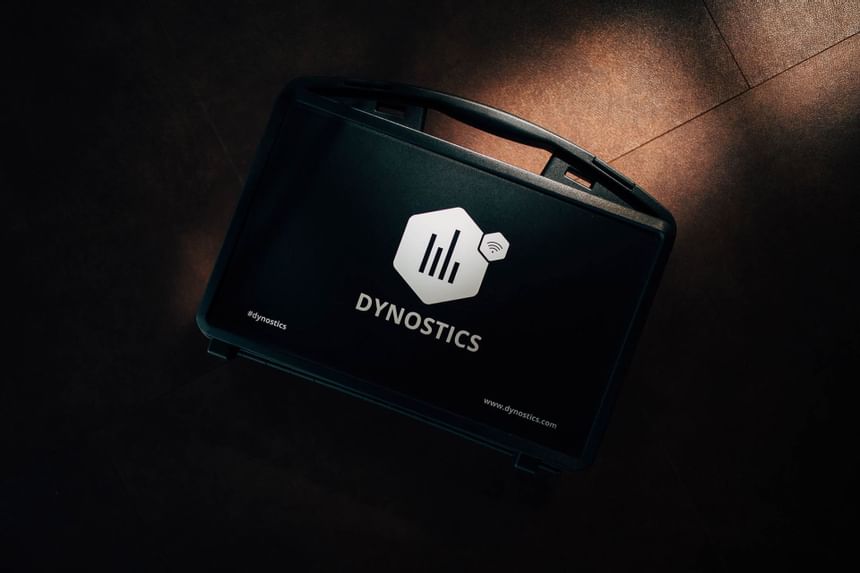 Close-up of a Dynostics fitness diagnostic kit at Liebes Flueh