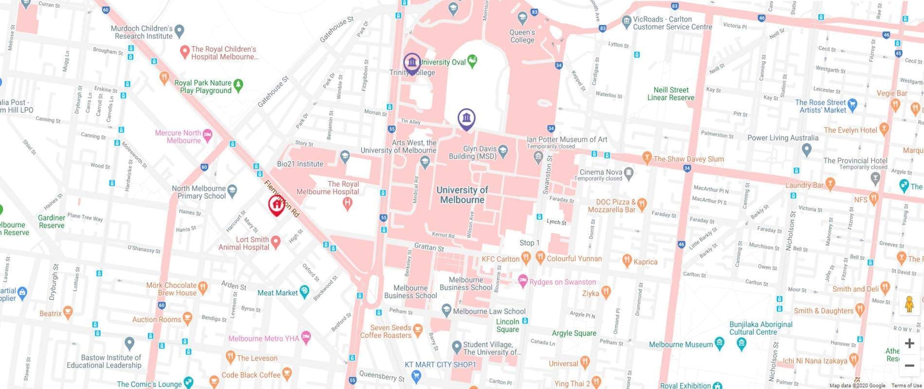Student Living on Villiers Map