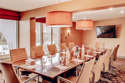 Conference area in Sunset Boardroom at Hotel Angeleno
