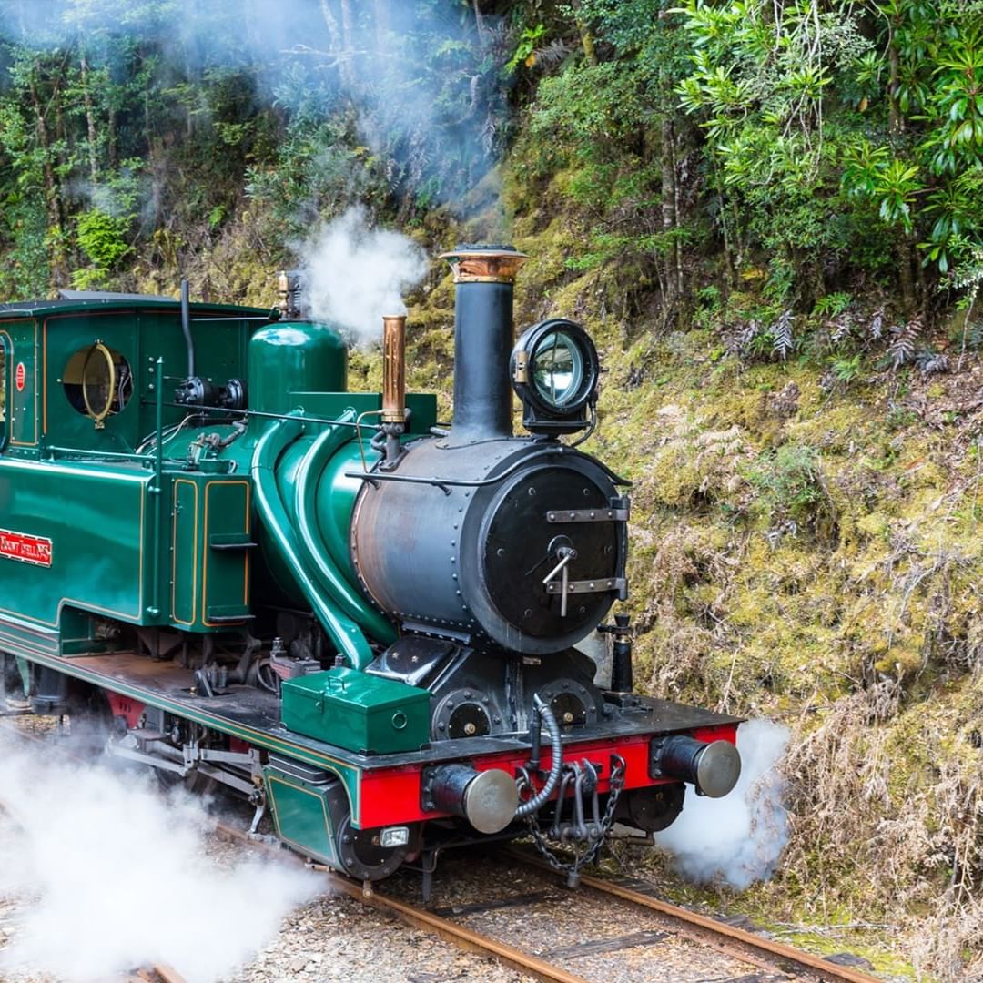 Train Engine at Wilderness Railway near Strahan Village Hotel