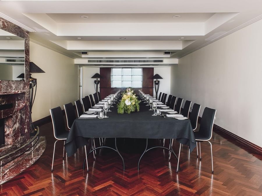 Dining table & pantry in Gold Suite at The Como Hotel Melbourne