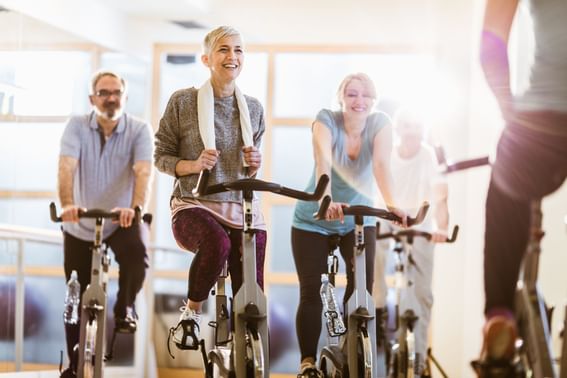 A bunch of peoples riding Bicycles at Sunseeker Resort