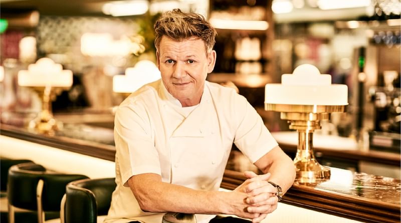 Gordon Ramsay posing at the bar at Sunway Hotel Pyramid