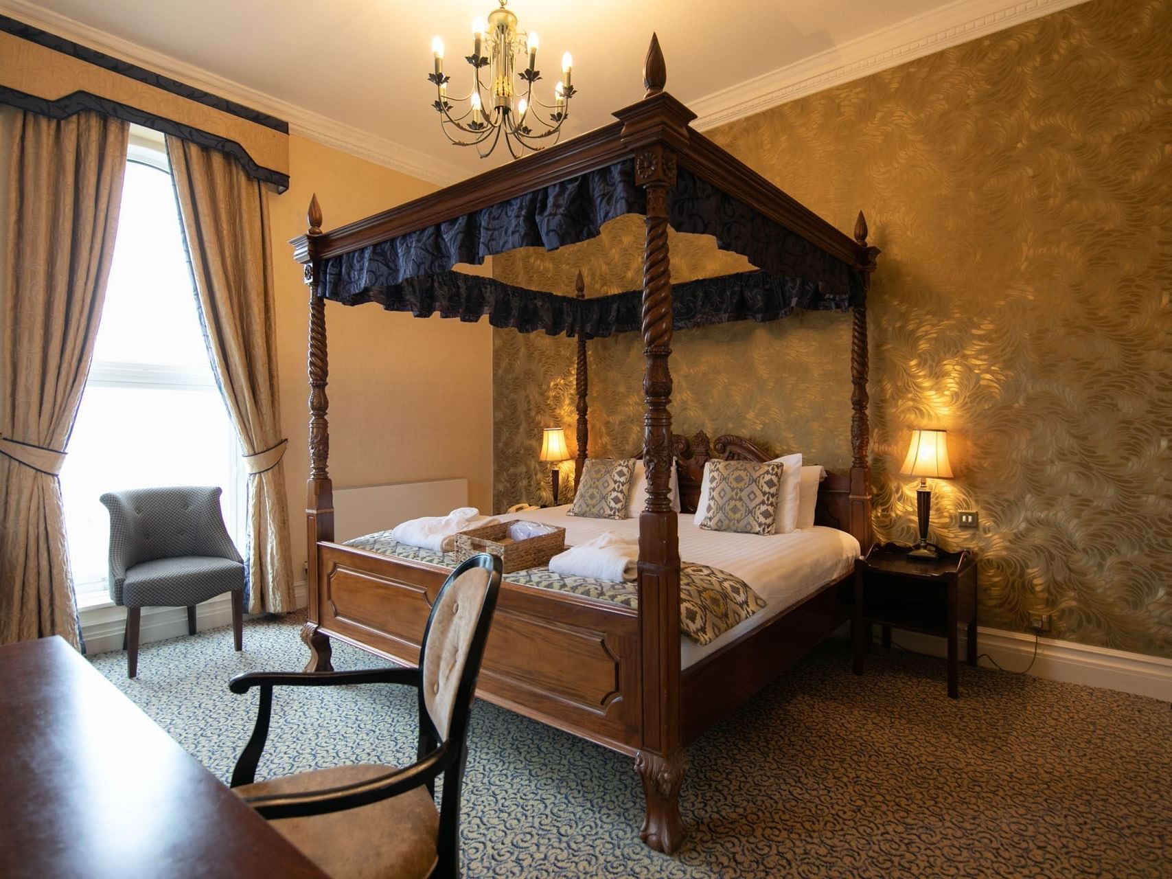 Comfy bed in a hotel room at The Imperial Hotel Blackpool