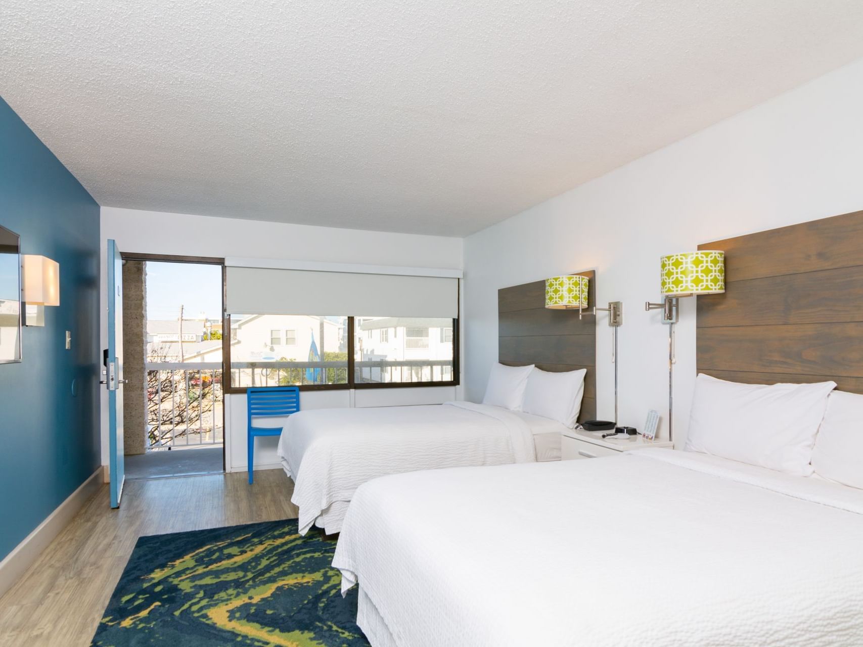 Interior of Double bedroom with a terrace at Block Party Hotels