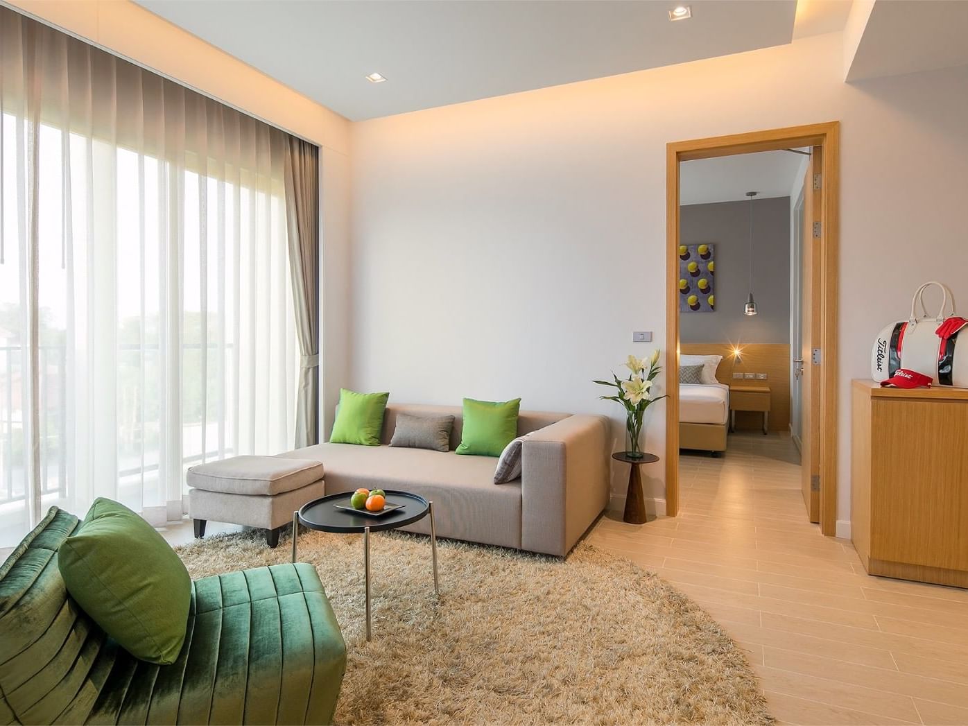 Living room area in Two Bedroom Family Suite at Eastin Hotels