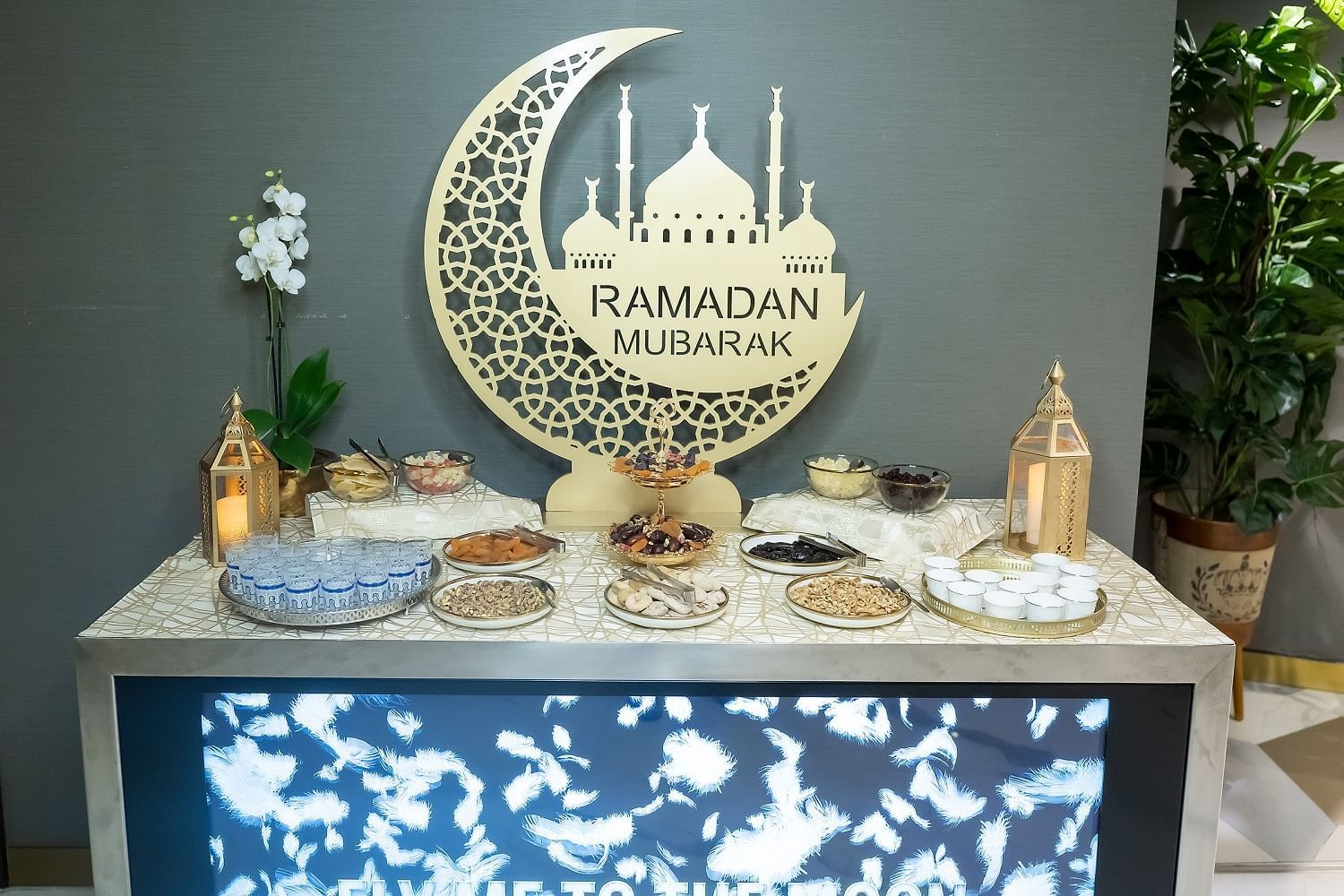 Dishes laid out on a table for a Ramadan buffet in The Stage at Paramount Hotel Dubai