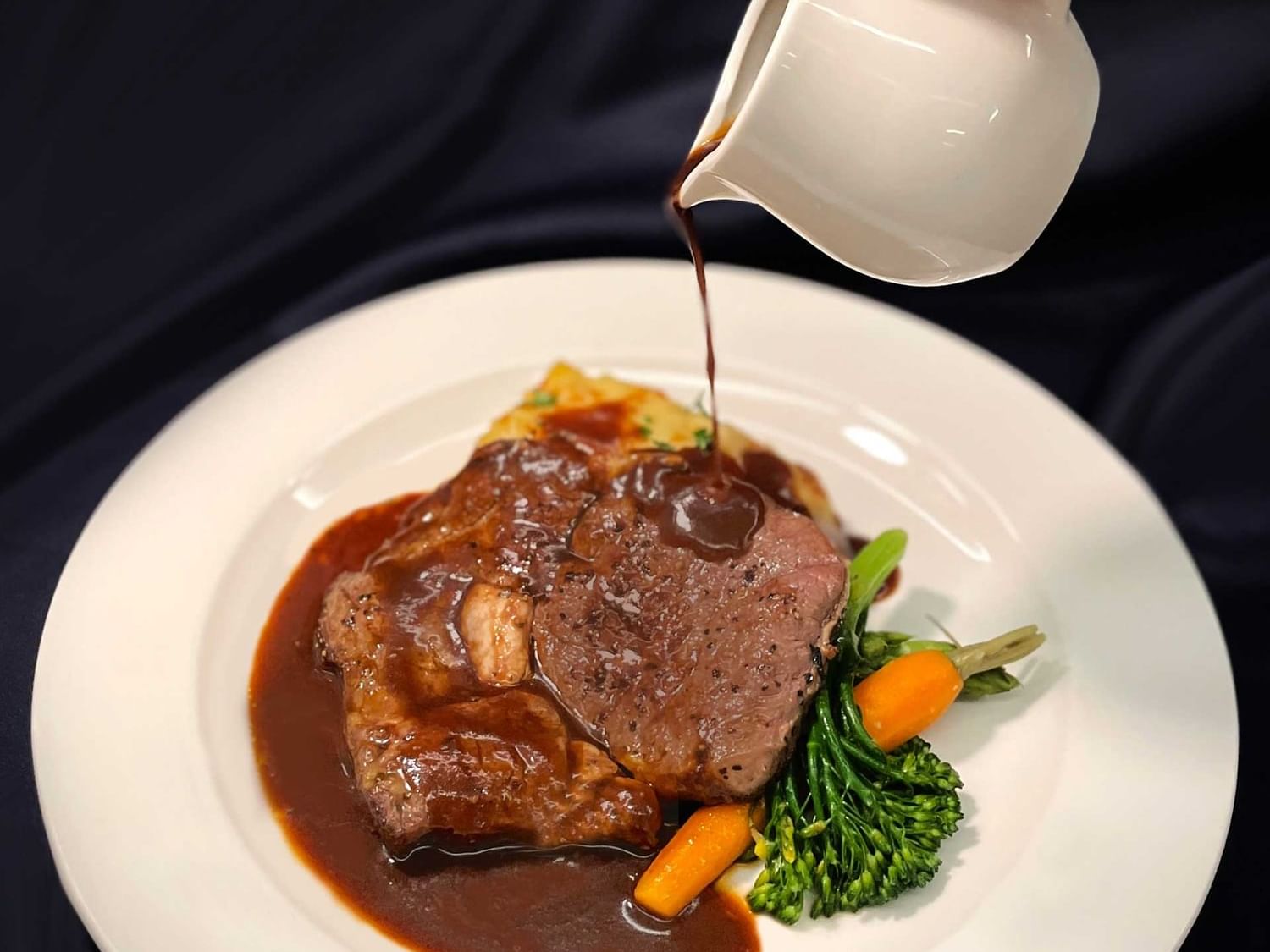 Sirloin steak served in White Rose Cafe at York Hotel Singapore