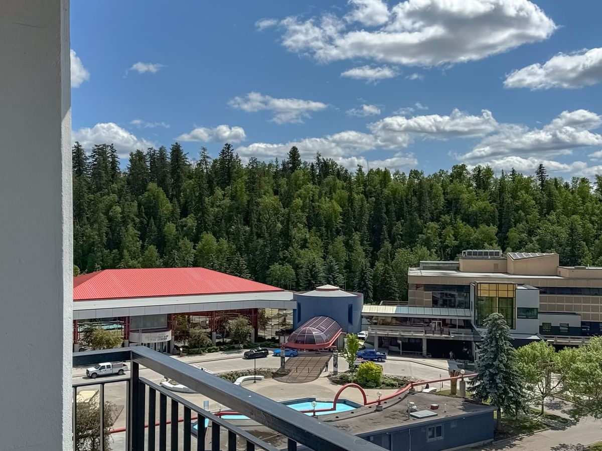 View from a hotel balcony.