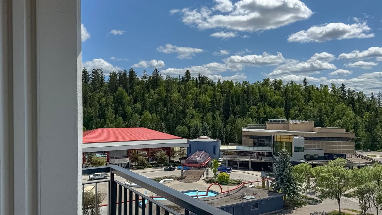 View from a hotel balcony.