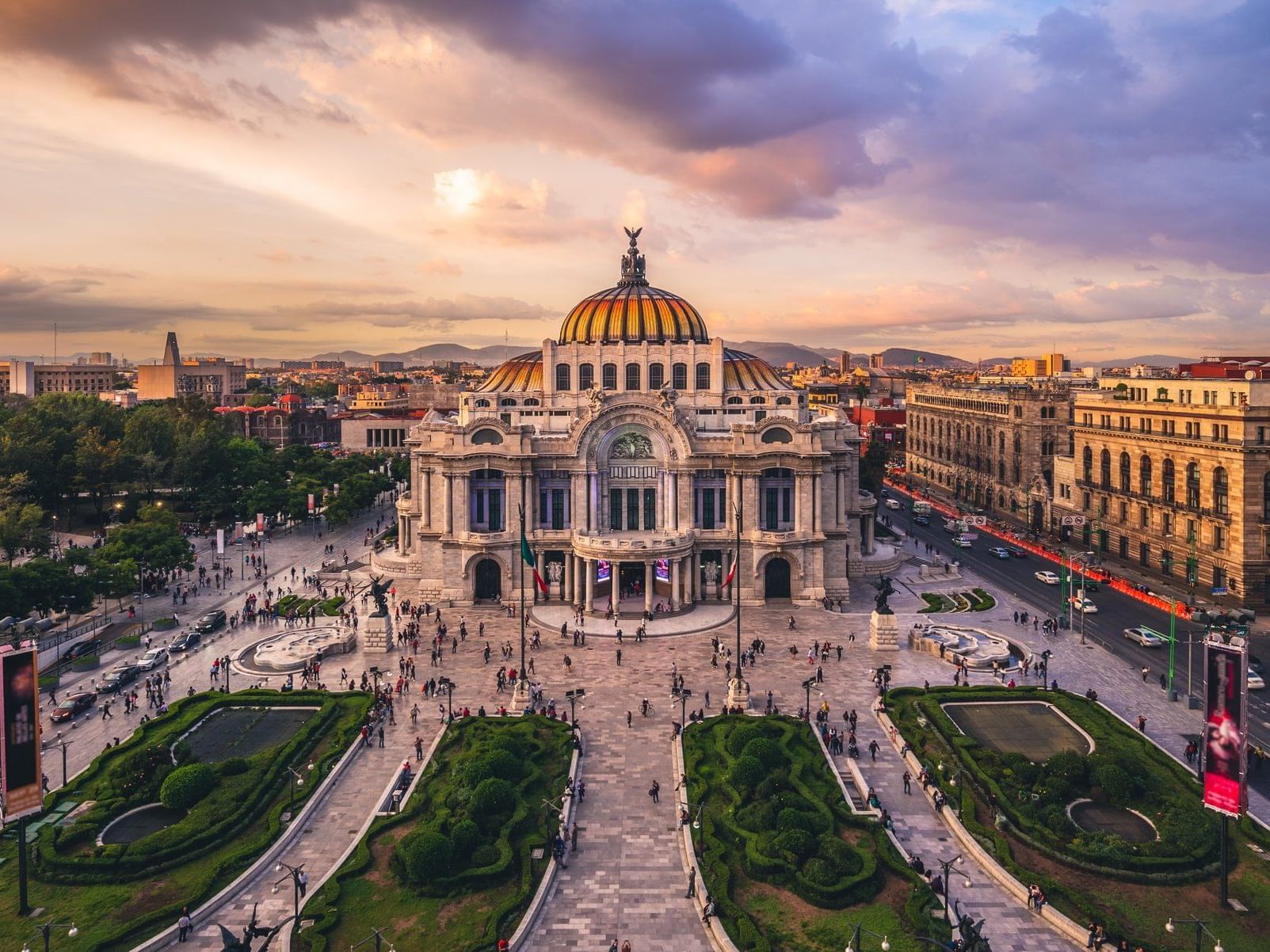 Aerial view of the Historic center in the Mexico city 