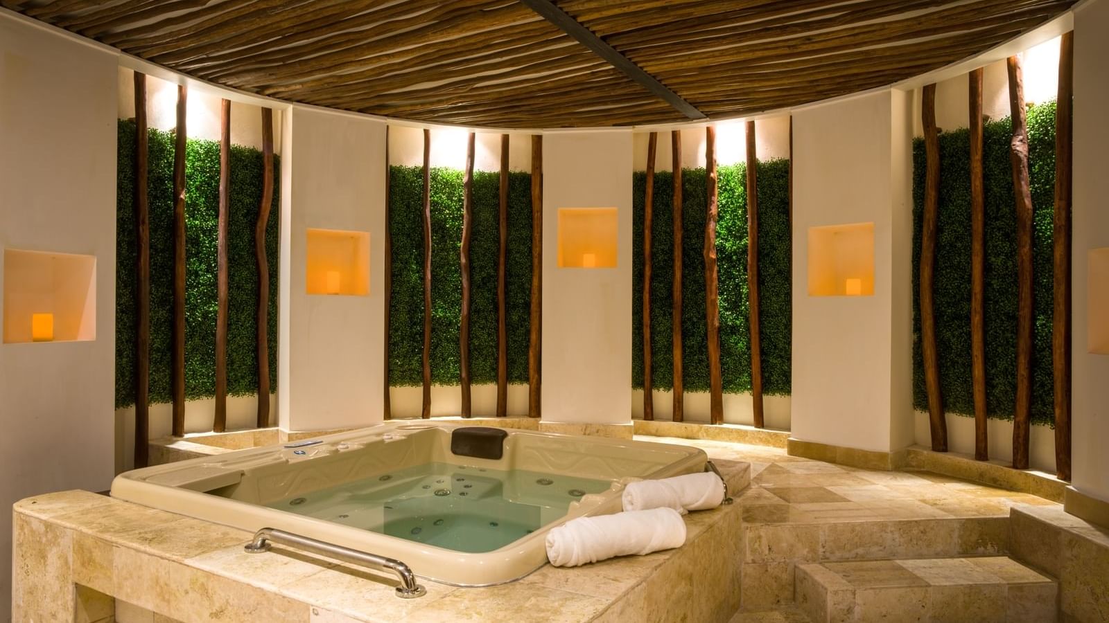 An indoor Jacuzzi in a Spa at Fiesta Americana Cancún Villas