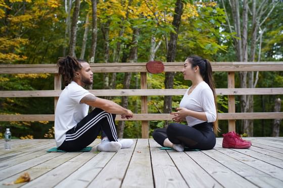 Couple at Relationship healing session at Honor's Haven Retreat