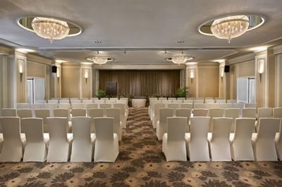 Chair arrangements in Tudor Ballroom at Goodwood Park Hotel