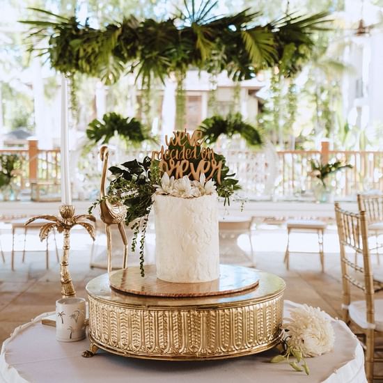 Modern Tropical Terrace Wedding set up