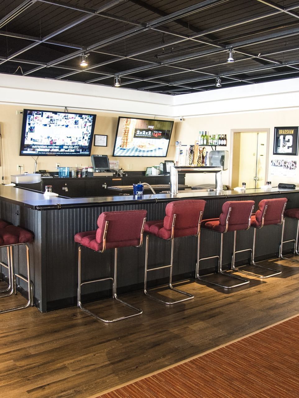 Chairs arranged in Spooner's Sports Bar & Grill at Cove Pocono