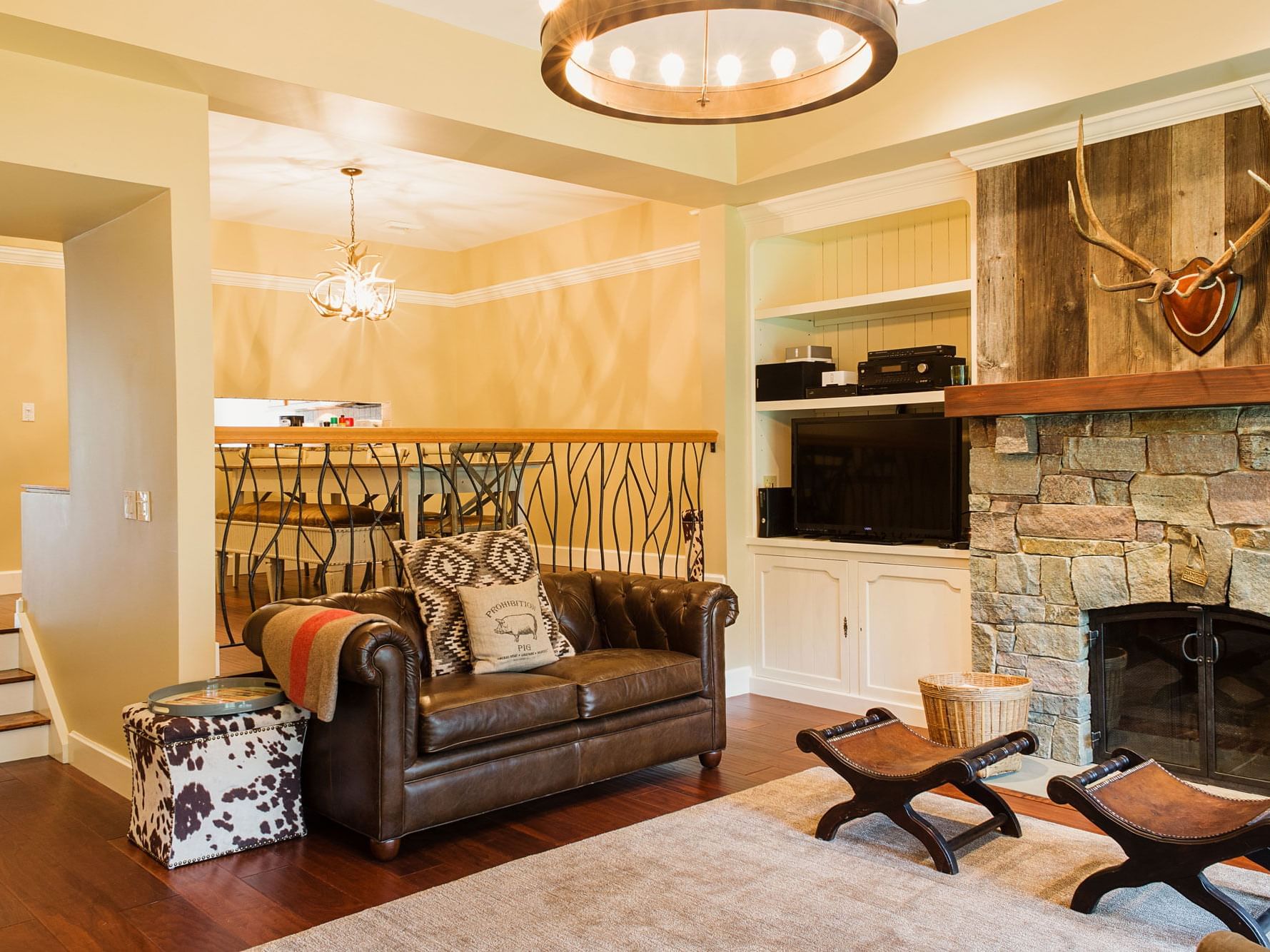 Living area in the Resort Home 327B at Topnotch Stowe Resort