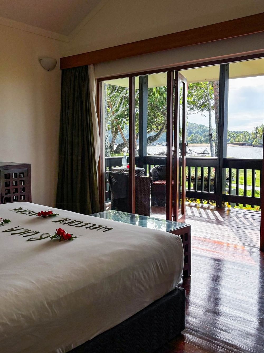 Studio Villa room with balcony and ocean view at The Naviti Resort in Korolevu.