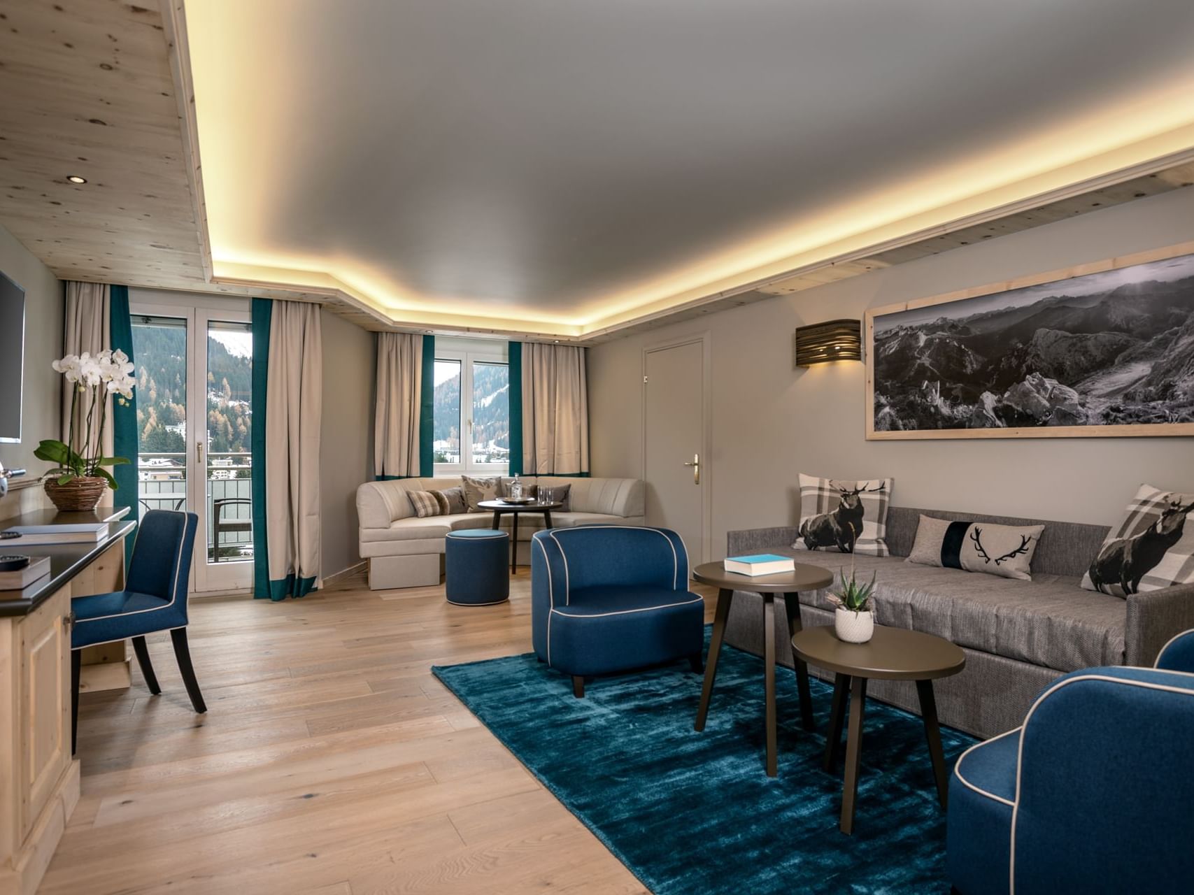 Suite Wohnzimmer Hotel Seehof Davos