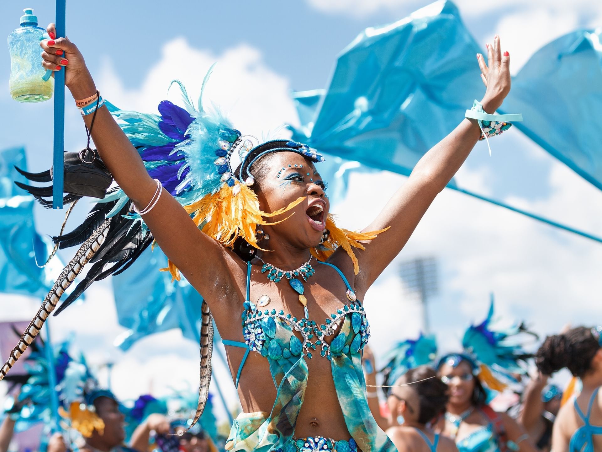 A woman dancing at the Grand Kadooment near Southern Palms