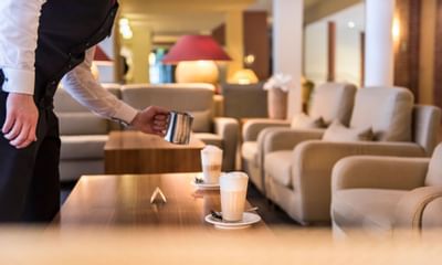 Coffee Service in Lobby in Hotel Collegium Leoninum, Bonn