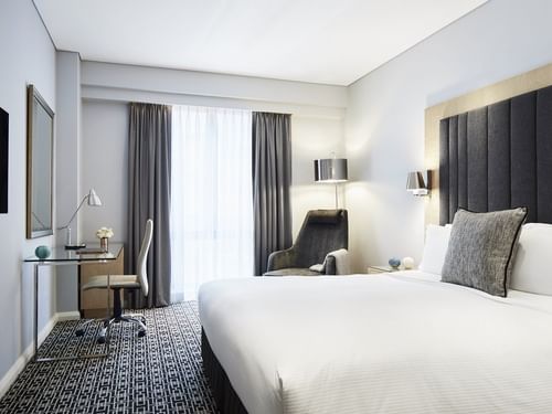 Single bed at Sofitel Sydney Wentworth