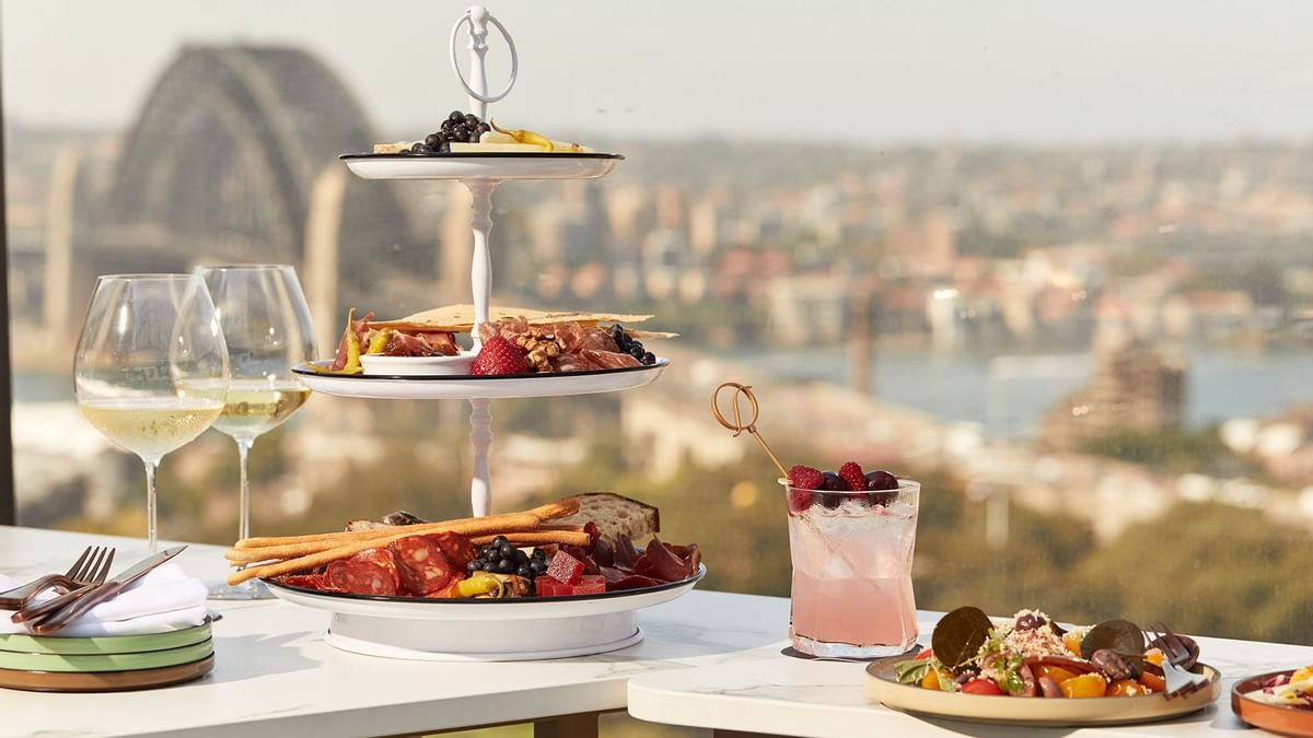 Sweets served in CIRQ with city view at Crown Towers Sydney