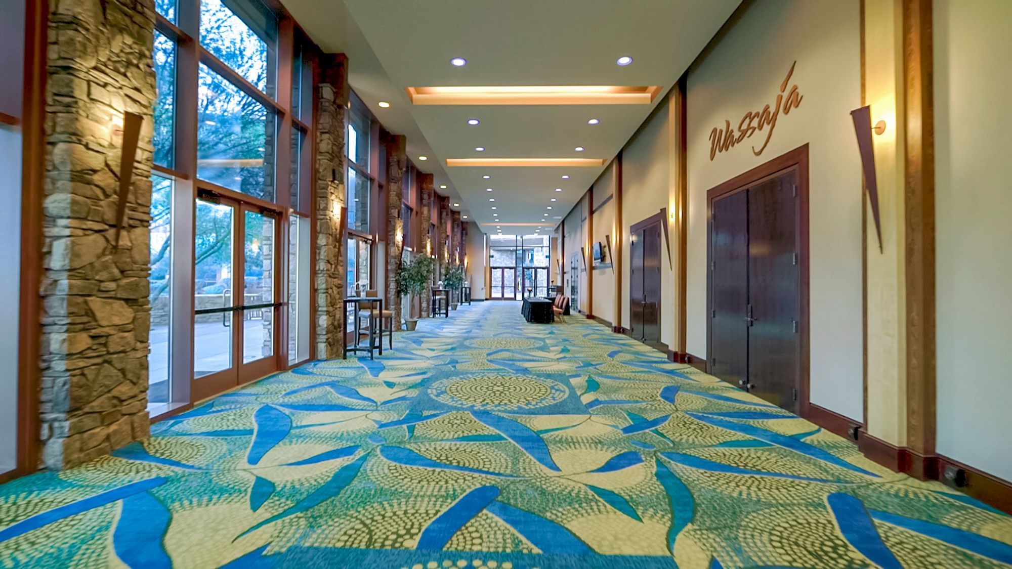 Wide angle view of Conference Center Hallway
