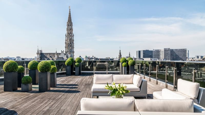 Suite Grand Place Terrace Lounge Area at Warwick Brussels