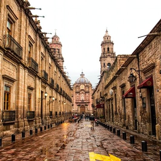 Morelia Cathedral in Mexico near DOT Hotels