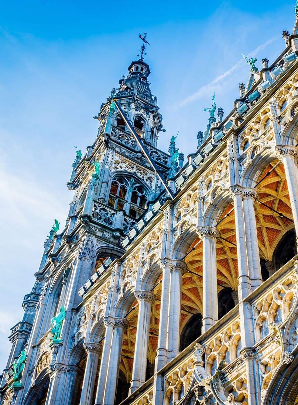 Low-angle view of Grand Place near Hotel Barsey by Warwick - Brussels