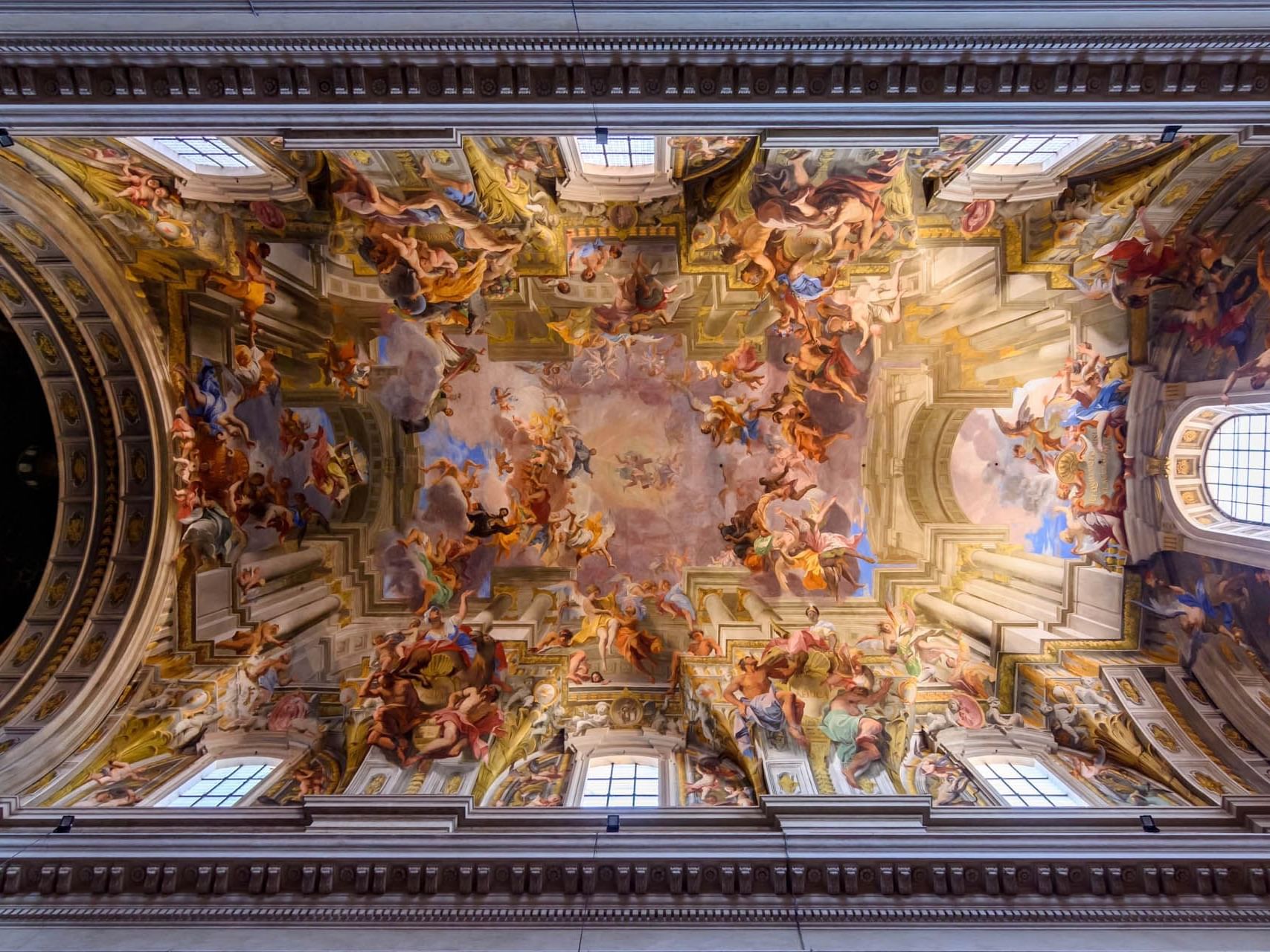 View of the art in Chiesa di Sant'Ignazio di Loyola in Campo Marzio near The Guardian Hotel