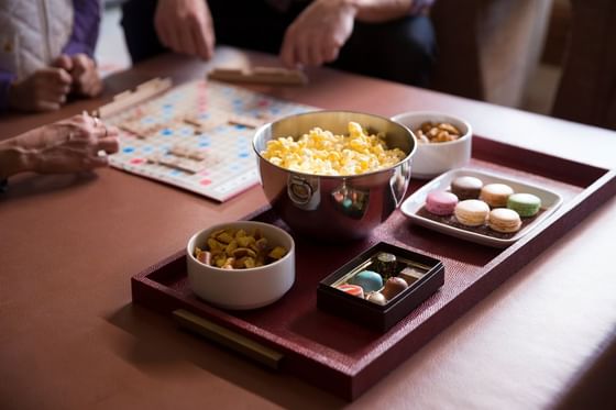 Various foods served on a table at Chateaux Deer Valley