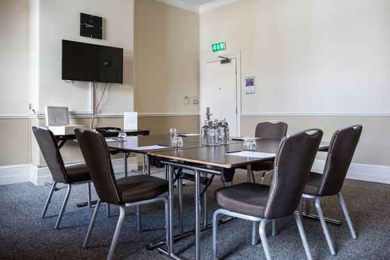 Board room type meeting table setup at The Met Hotel Leeds