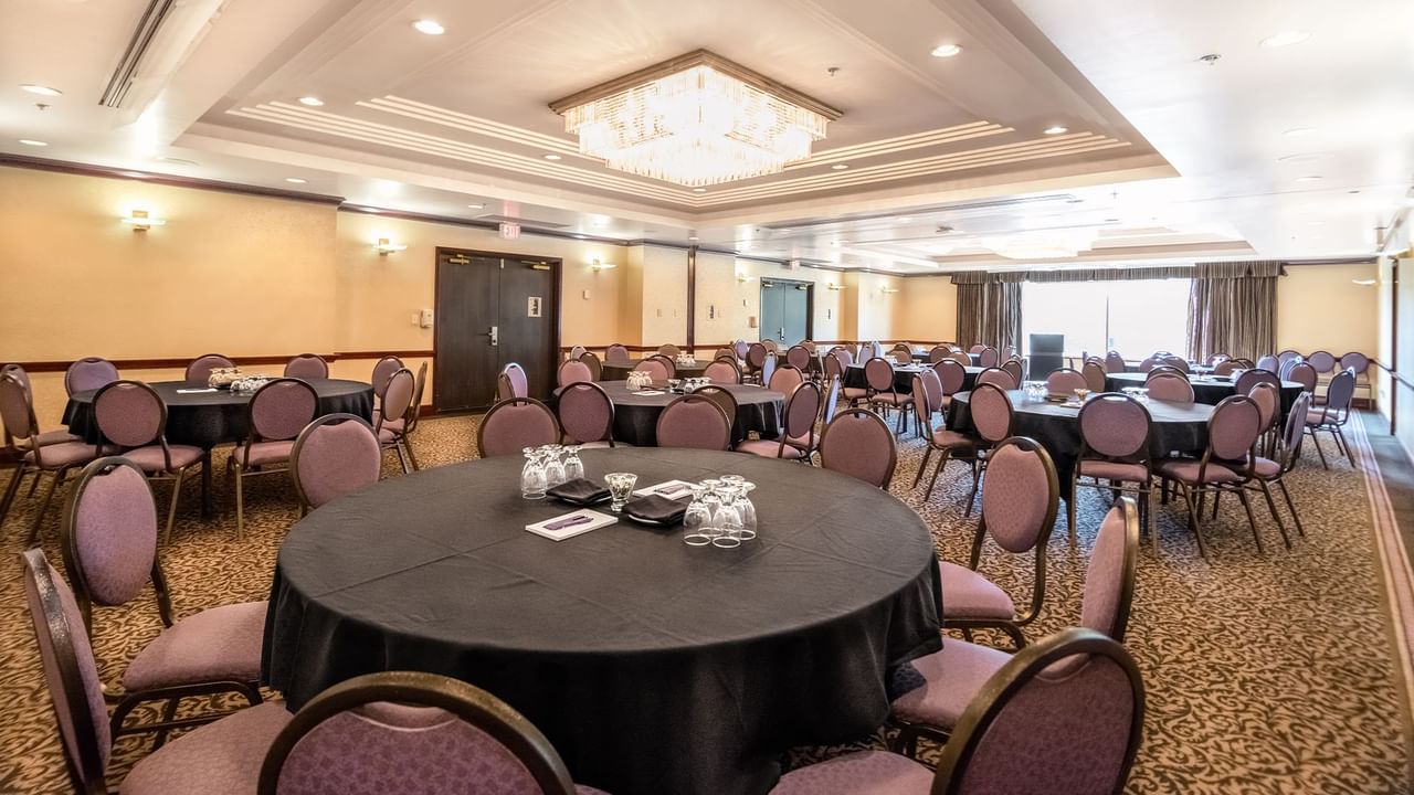 Round tables set up for an event