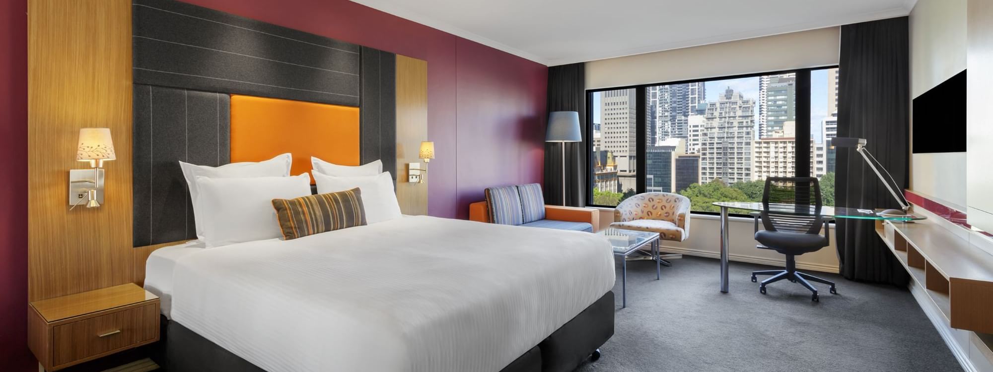 Superior Room with a city view & carpeted floors at Pullman Sydney Hyde Park