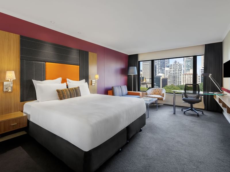 Superior Room with a city view & carpeted floors at Pullman Sydney Hyde Park