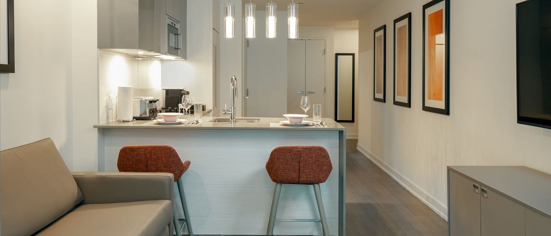 living room open to kitchen